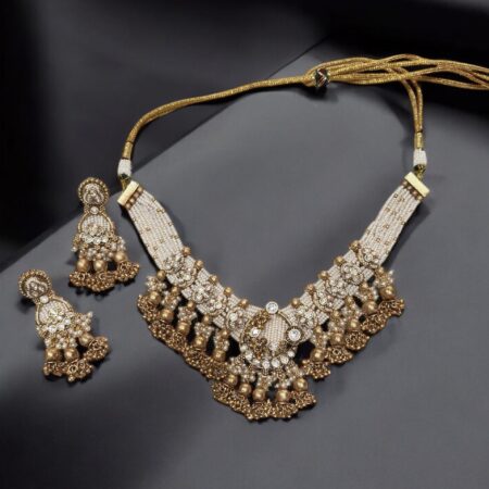 Temple Jewelry Inspired Premium Gold Piroyi Necklace Set