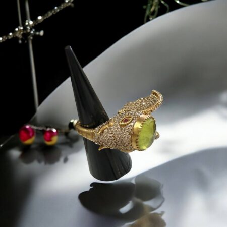 Modern and Unique Elephant Ring  Citrine