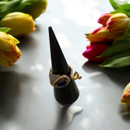 Artistic yet Unique Peacock Ring - Adjustable Blue