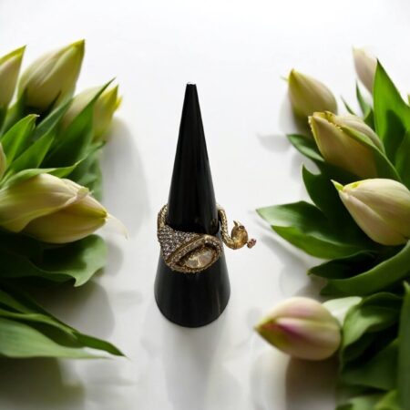 Artistic yet Unique Peacock Ring - Adjustable Clear