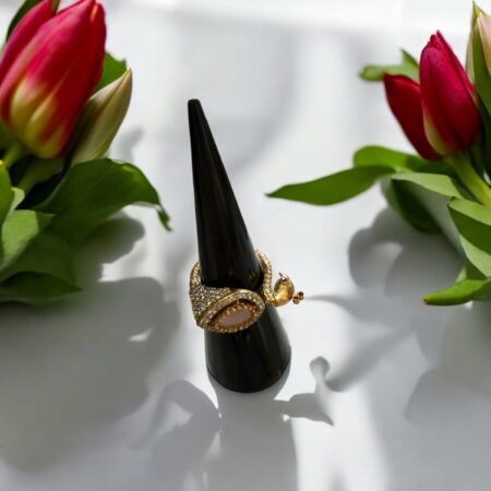 Artistic yet Unique Peacock Ring - Adjustable Pink