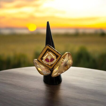 Unique and Stylish Ring - Adjustable Champagne Ruby