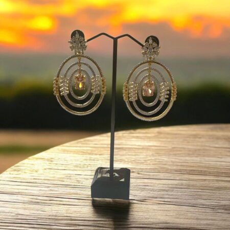 CZ Dual Tone Elegant Earings