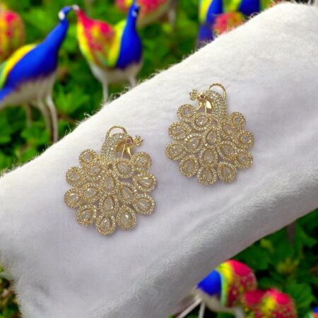 CZ Peacock Intricate Oversized Studs
