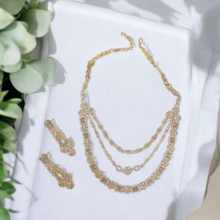 CZ Sparkling Multi Layered Necklace Set