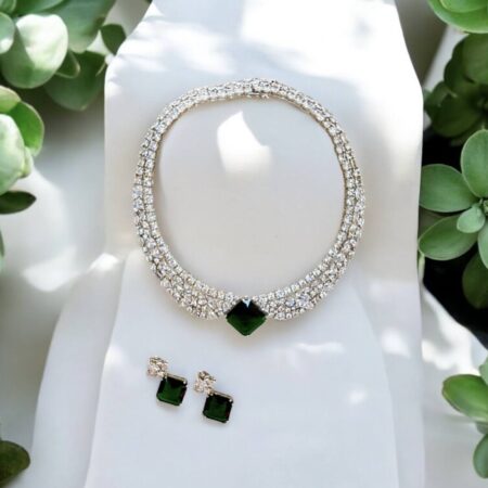 CZ Diamond Look alike Necklace Set
