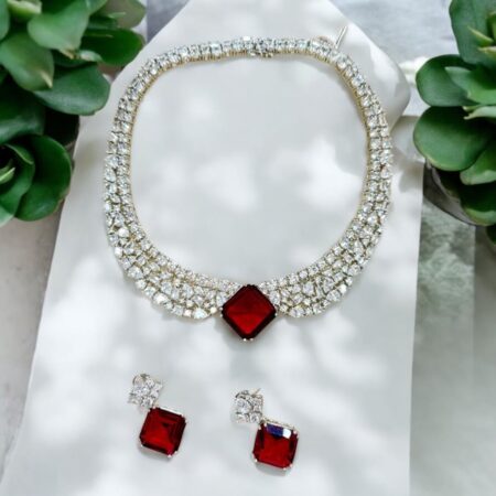 CZ Diamond Look alike Necklace Set