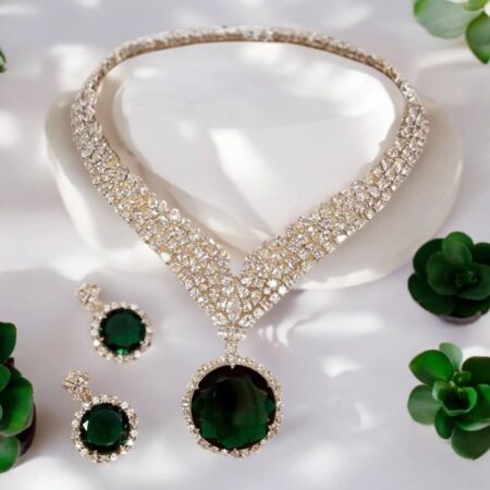 CZ Super Gorgeous Diamond Look alike Necklace Set