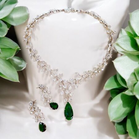 CZ Dainty Tear Drop Necklace Set