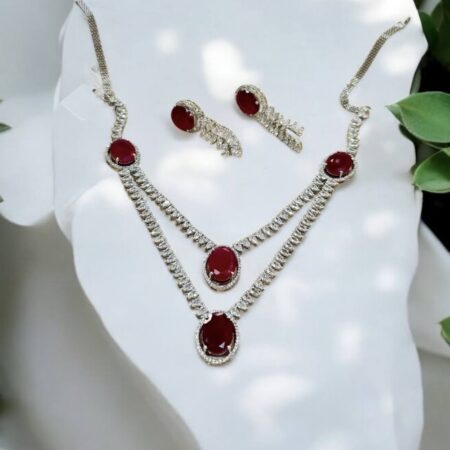 CZ Two layered Neclace Set
