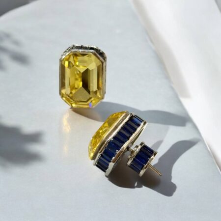 Swarovski Citrine and Sapphire - small studs