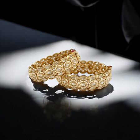 Traditional Pearl and Kundan Kadas- pair