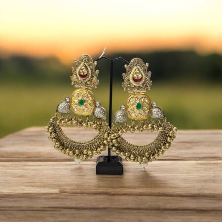 Head turner Fusion Earings- pachi work